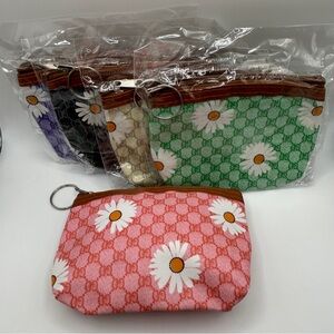Floral Patterned Pouch With Keyring